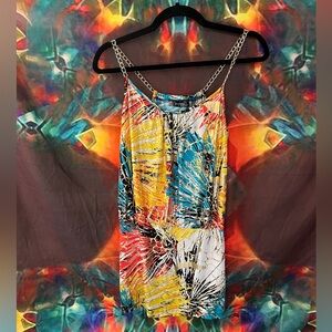 Yetts LA multi colored tank with chain straps